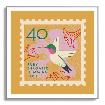 Hummingbird Postage Stamp Framed Art Print Gallery Image 142