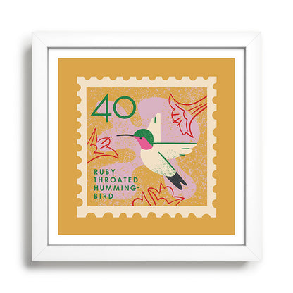 Hummingbird Postage Stamp Framed Art Print Gallery Image 35