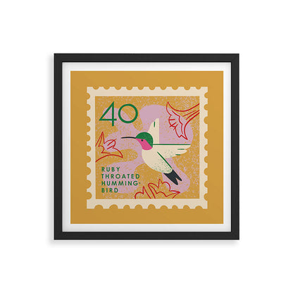 Hummingbird Postage Stamp Framed Art Print Gallery Image 7