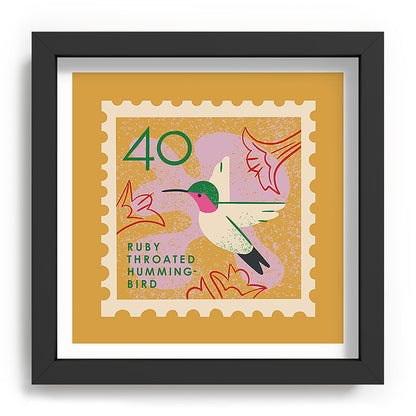 Hummingbird Postage Stamp Framed Art Print Gallery Image 90