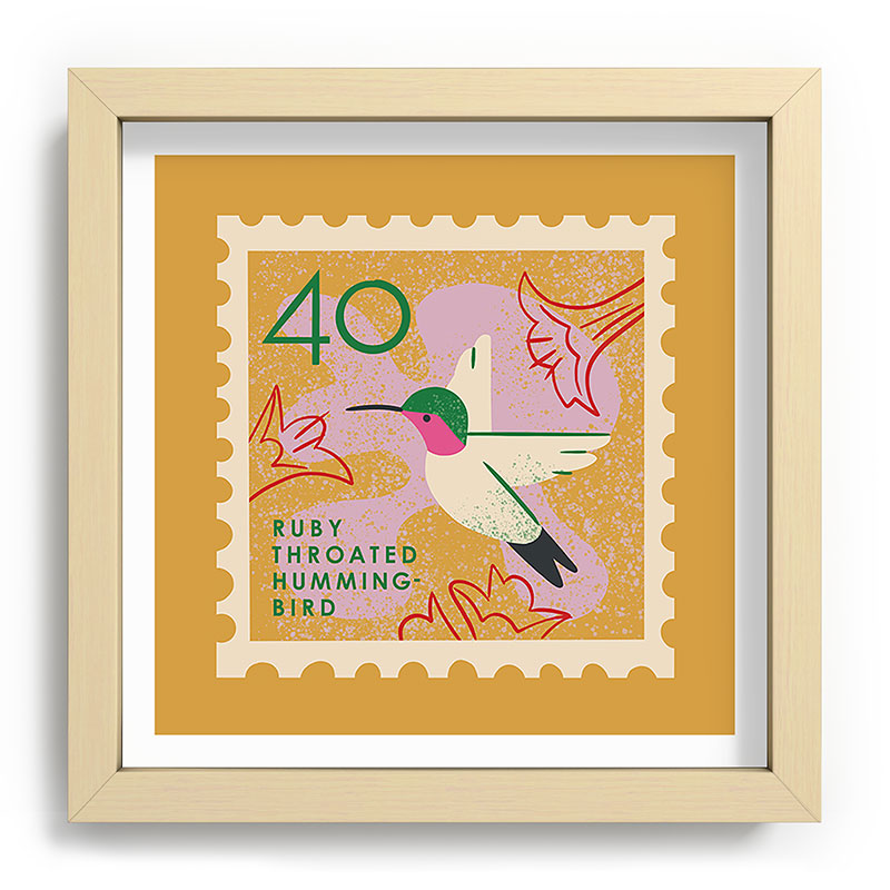 Hummingbird Postage Stamp Framed Art Print Gallery Image 106