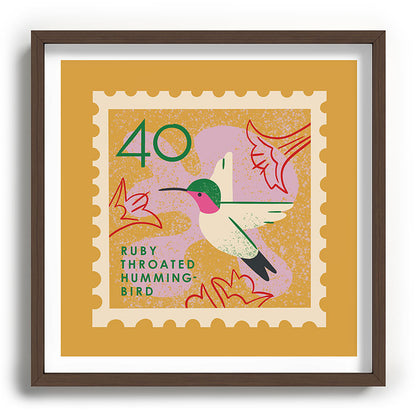 Hummingbird Postage Stamp Framed Art Print Gallery Image 101
