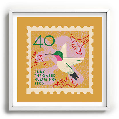 Hummingbird Postage Stamp Framed Art Print Gallery Image 118