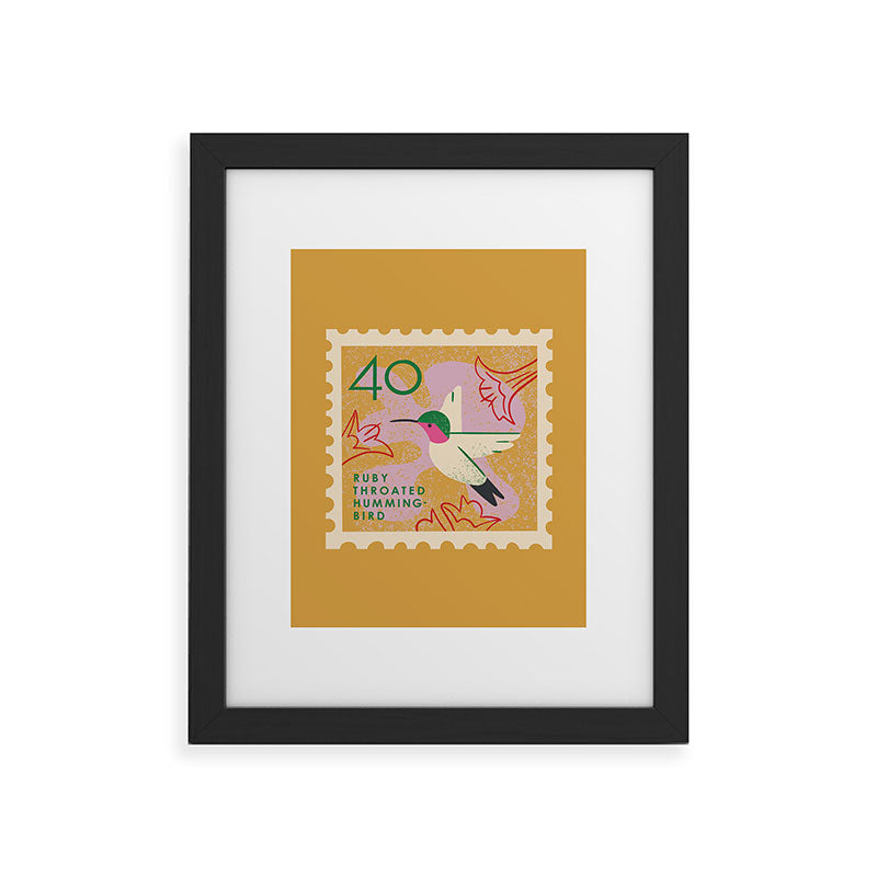 Hummingbird Postage Stamp Framed Art Print Gallery Image 41