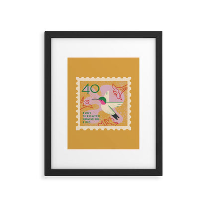 Hummingbird Postage Stamp Framed Art Print Gallery Image 6