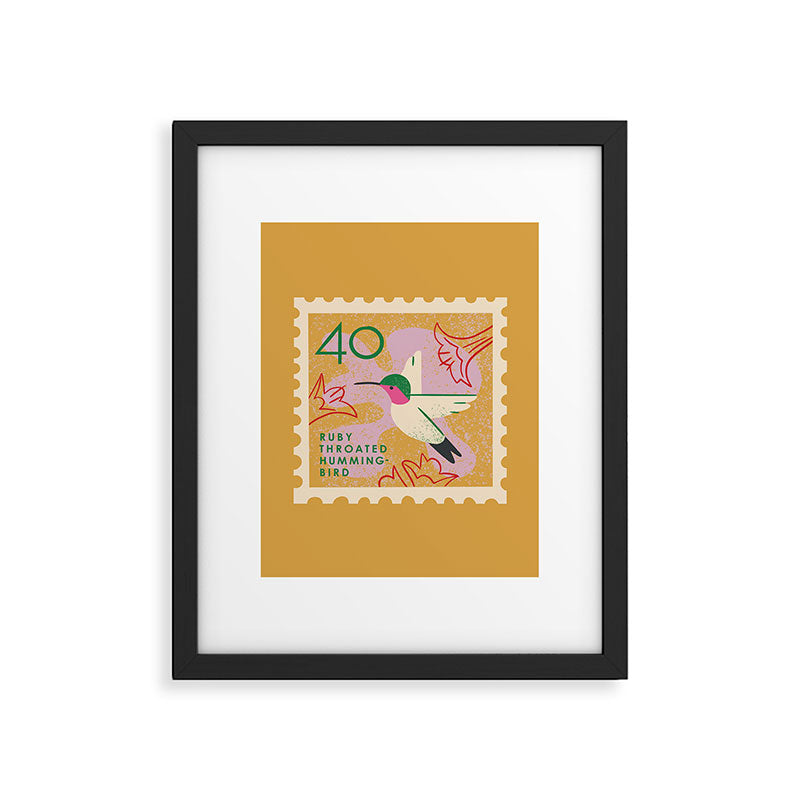 Hummingbird Postage Stamp Framed Art Print Gallery Image 3