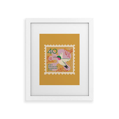 Hummingbird Postage Stamp Framed Art Print Gallery Image 75