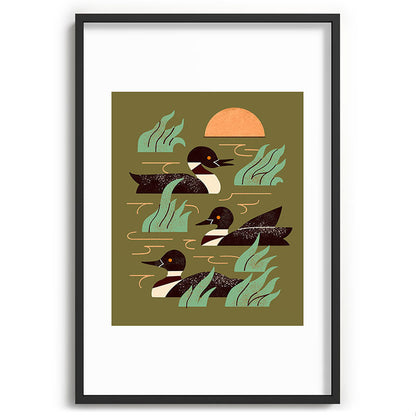 Loons At Dusk Framed Art Print Gallery Image 62