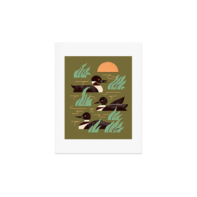 Loons At Dusk Art Print Gallery Image 2