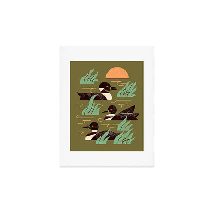 Loons At Dusk Art Print Gallery Image 2