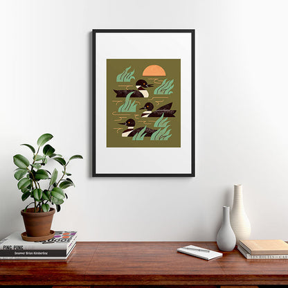 Loons At Dusk Framed Art Print Gallery Image 6