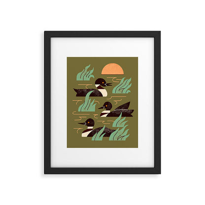 Loons At Dusk Framed Art Print Gallery Image 1