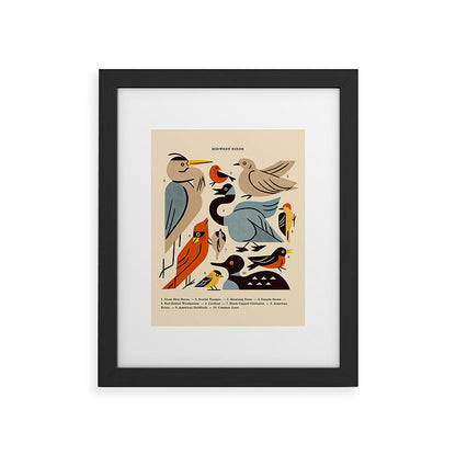 Midwest Birds Guide Framed Art Print Gallery Image 45