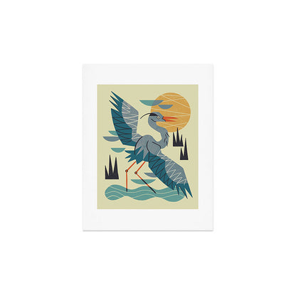 Stretching Heron Art Print Gallery Image 3