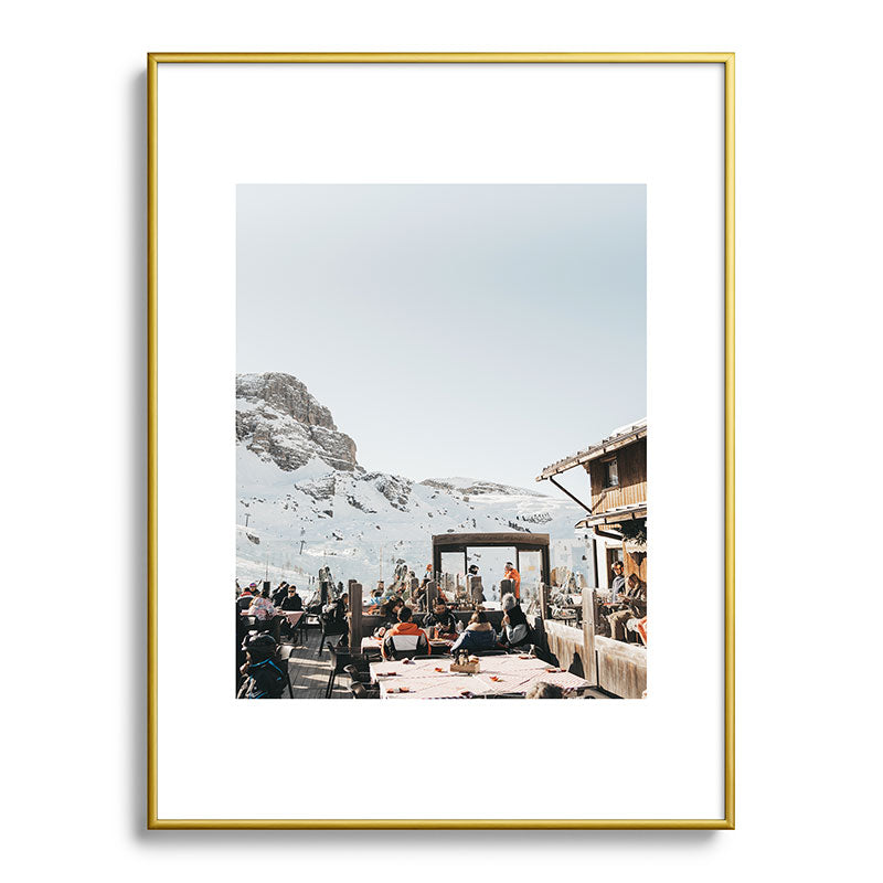 Dolomite Ski Resort | The definition of Mountaintop Après-ski definition | Norther Italy travel prints Framed Art Print Gallery Image 55