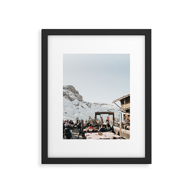 Dolomite Ski Resort | The definition of Mountaintop Après-ski definition | Norther Italy travel prints Framed Art Print Gallery Image 3