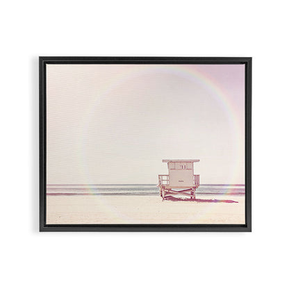 Beach hut Framed Canvas Print Gallery Image 1