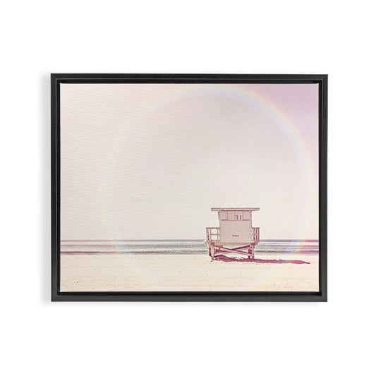 Beach hut Framed Canvas Print Gallery Image 1
