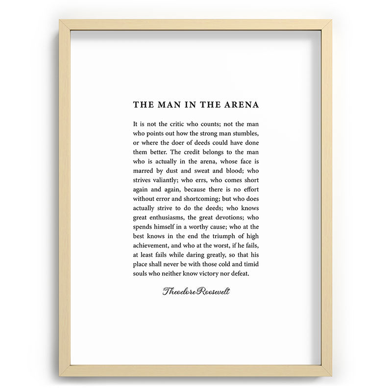 The Man In The Arena Framed Art Print Gallery Image 99