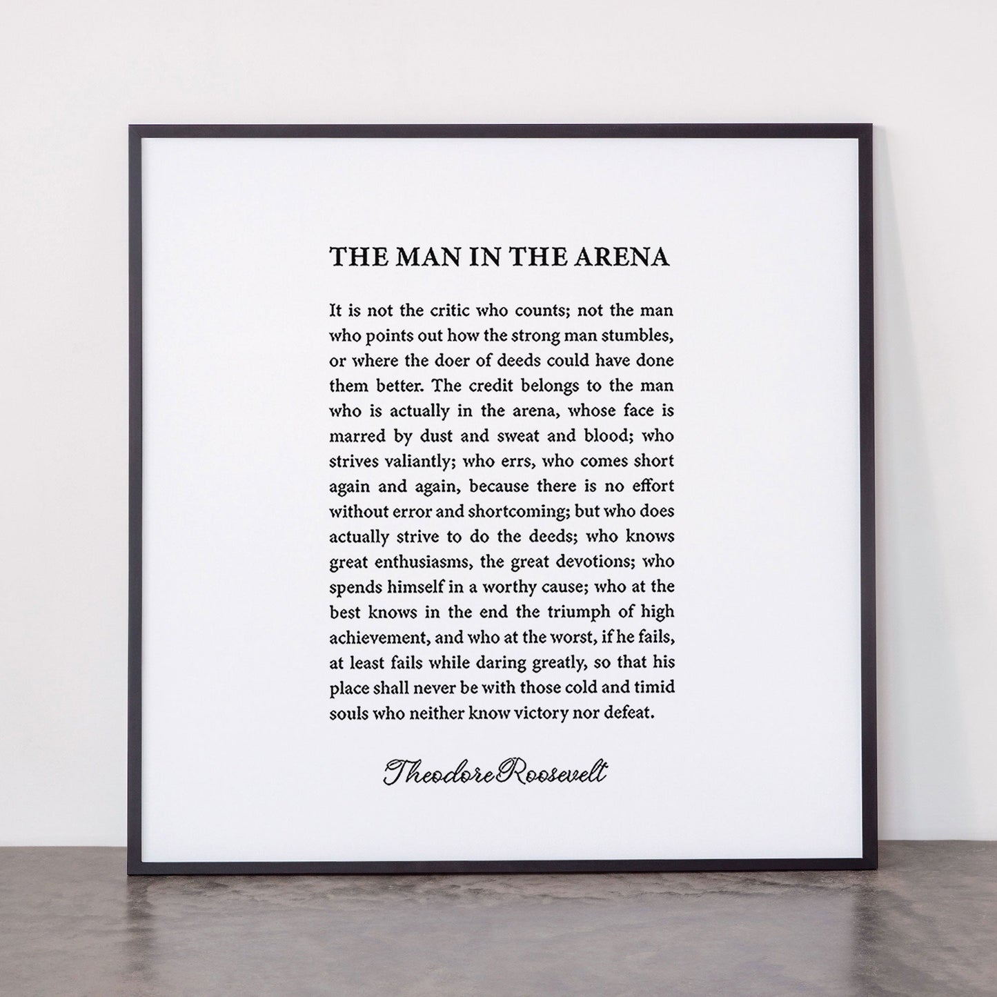The Man In The Arena Framed Art Print Gallery Image 11