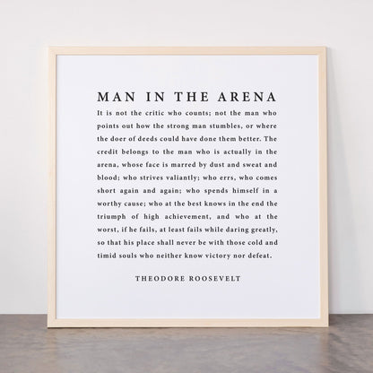 The Man In The Arena, Theodore Roosevelt Framed Art Print Gallery Image 77