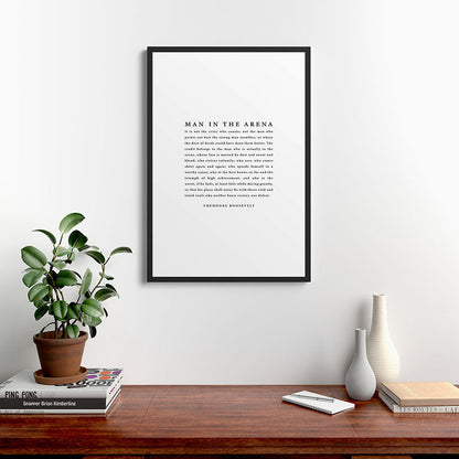 The Man In The Arena, Theodore Roosevelt Framed Art Print Gallery Image 8