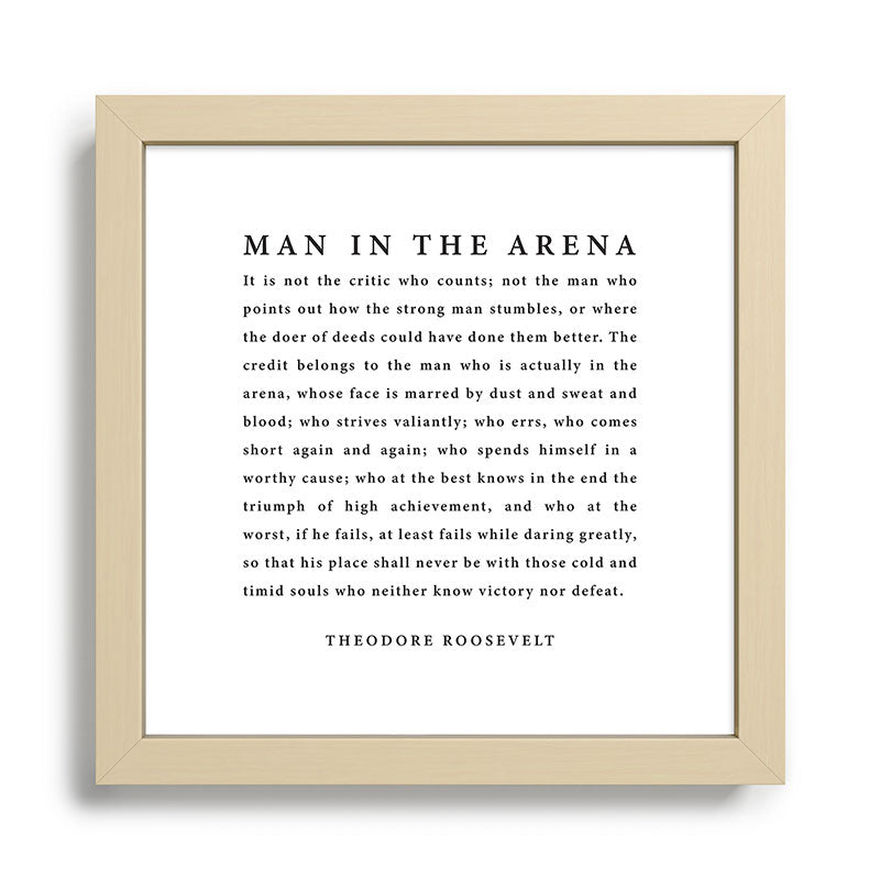 The Man In The Arena, Theodore Roosevelt Framed Art Print Gallery Image 24