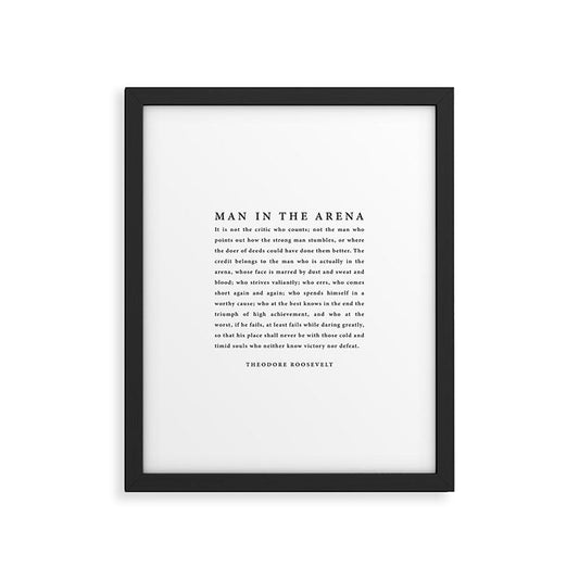 The Man In The Arena, Theodore Roosevelt Framed Art Print Gallery Image 1