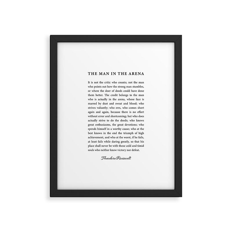 The Man In The Arena Framed Art Print Gallery Image 6