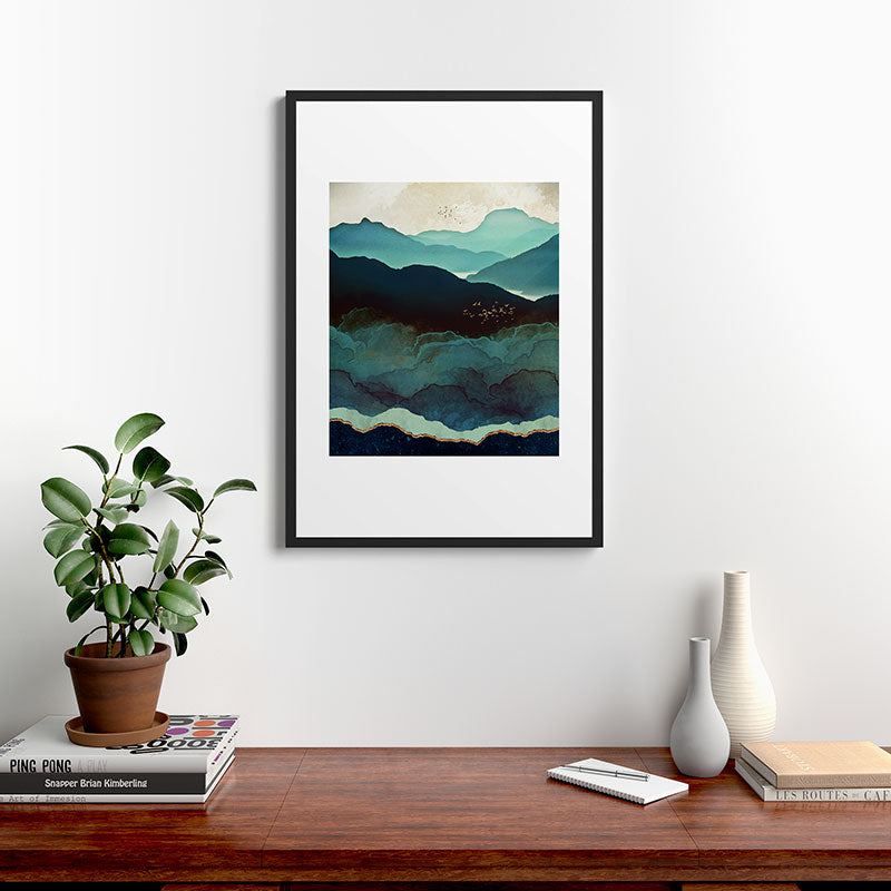 Indigo Mountains Framed Art Print Gallery Image 8