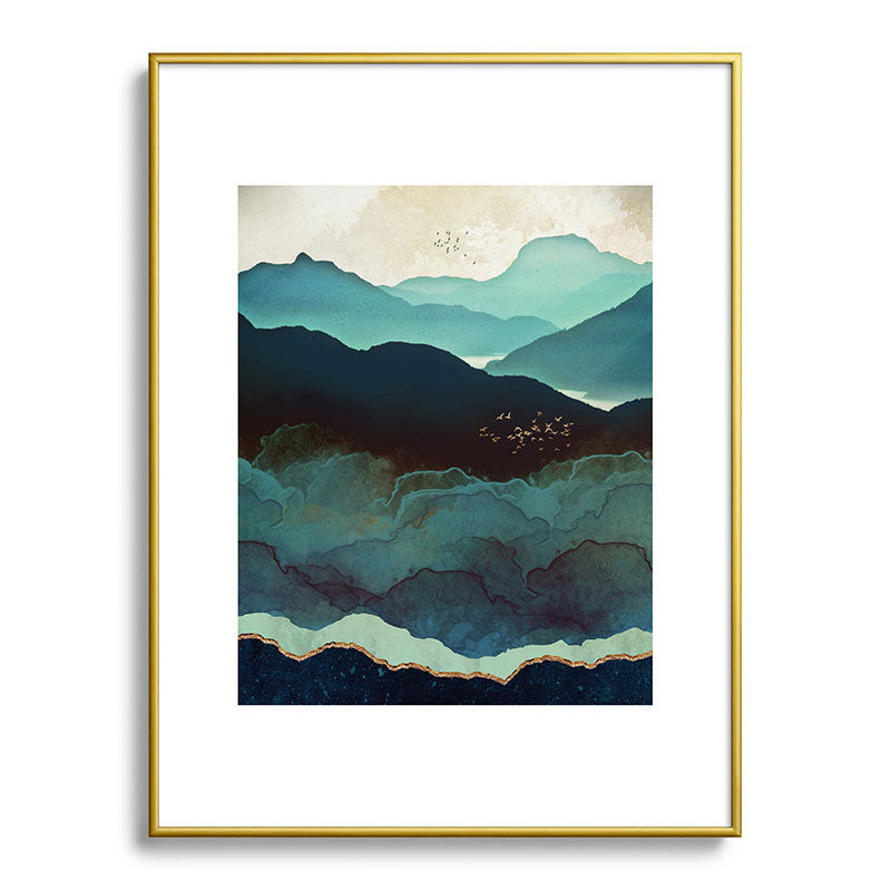 Indigo Mountains Framed Art Print Gallery Image 125