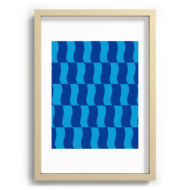 Cobalt Sky Wavy Blocks Framed Art Print Gallery Image 97