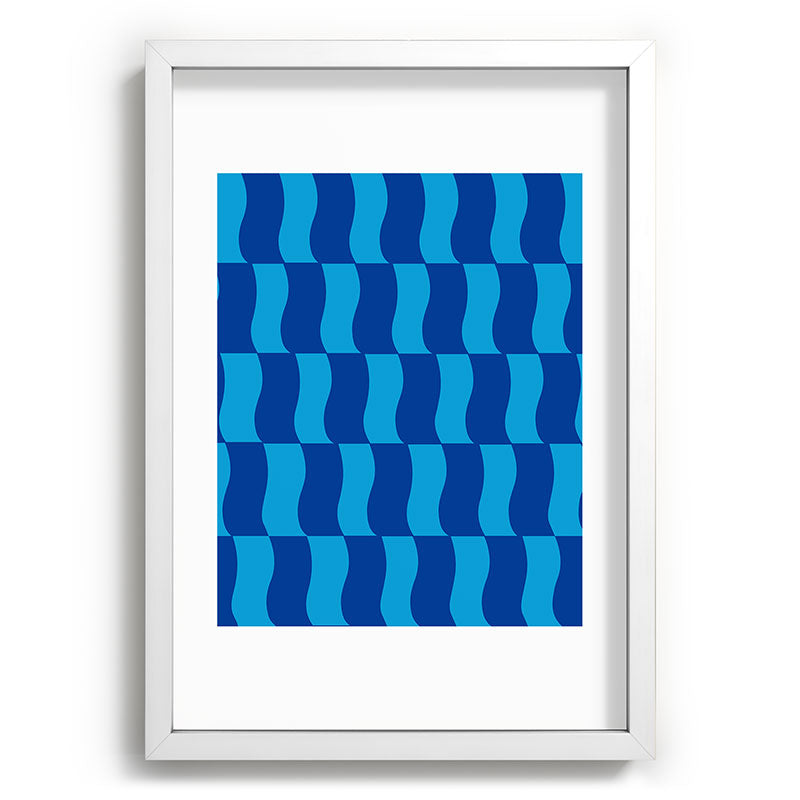 Cobalt Sky Wavy Blocks Framed Art Print Gallery Image 105
