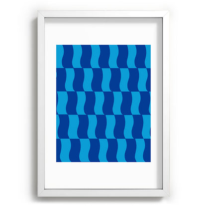 Cobalt Sky Wavy Blocks Framed Art Print Gallery Image 105