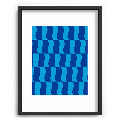 Cobalt Sky Wavy Blocks Framed Art Print Gallery Image 83