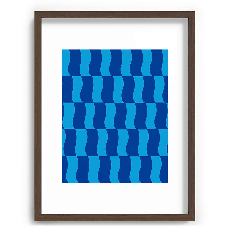 Cobalt Sky Wavy Blocks Framed Art Print Gallery Image 91