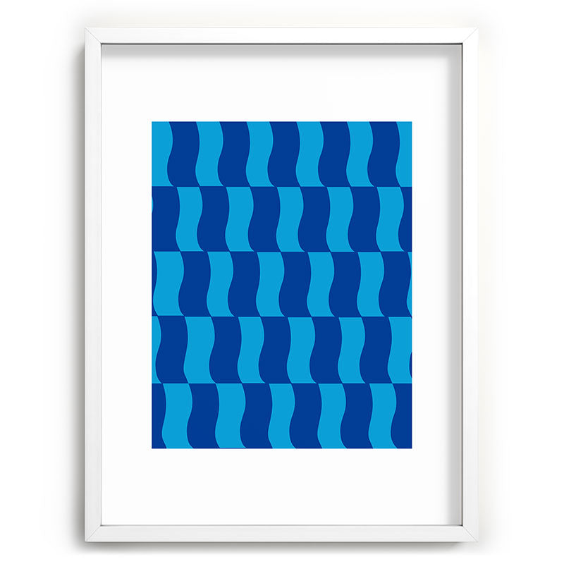 Cobalt Sky Wavy Blocks Framed Art Print Gallery Image 107
