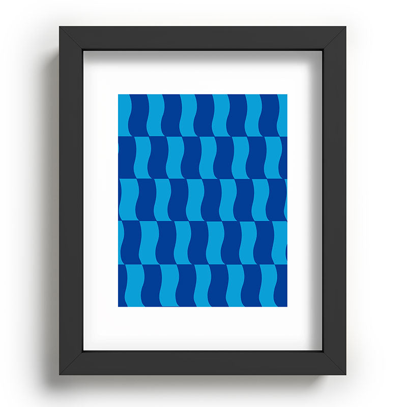 Cobalt Sky Wavy Blocks Framed Art Print Gallery Image 80