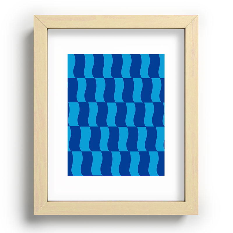 Cobalt Sky Wavy Blocks Framed Art Print Gallery Image 95