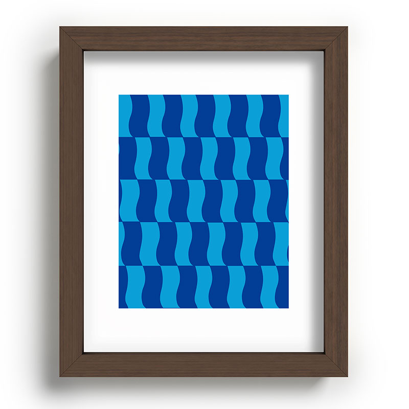Cobalt Sky Wavy Blocks Framed Art Print Gallery Image 88