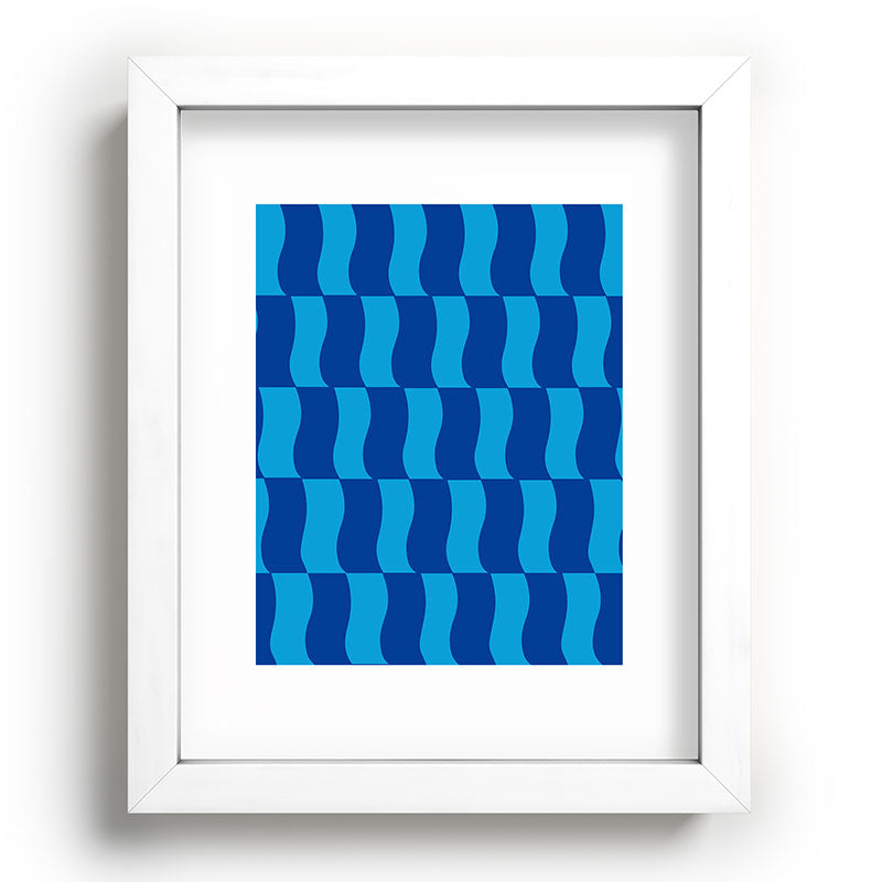 Cobalt Sky Wavy Blocks Framed Art Print Gallery Image 104
