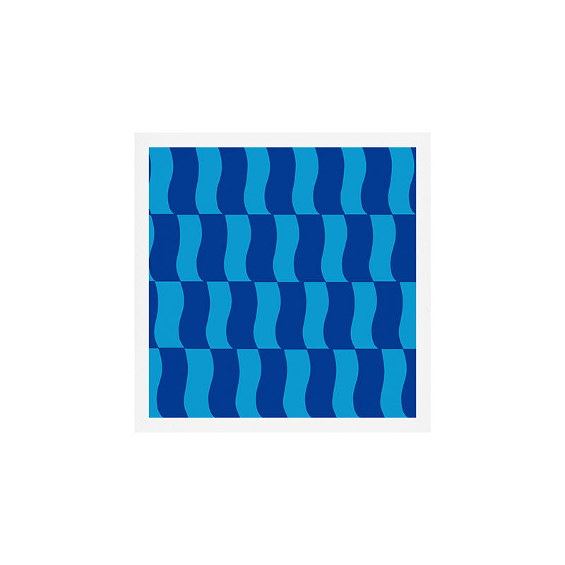 Cobalt Sky Wavy Blocks Art Print Gallery Image 2