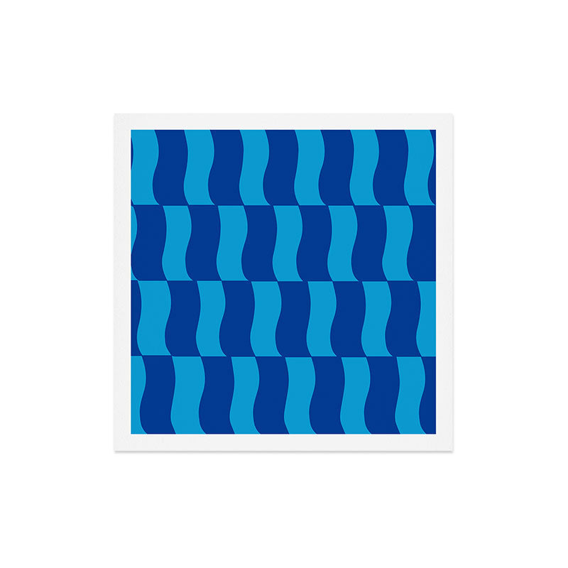 Cobalt Sky Wavy Blocks Art Print Gallery Image 5
