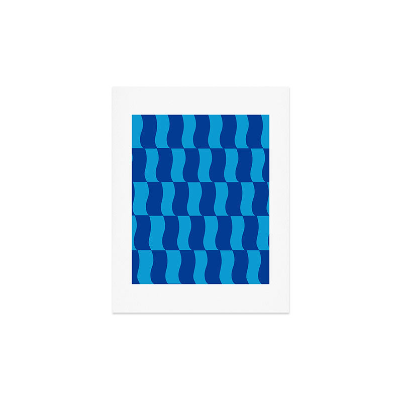 Cobalt Sky Wavy Blocks Art Print Gallery Image 4