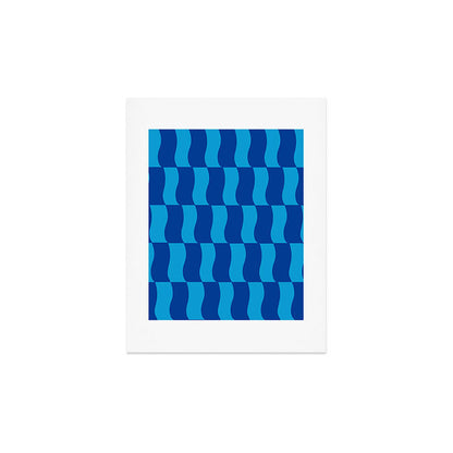 Cobalt Sky Wavy Blocks Art Print Gallery Image 4