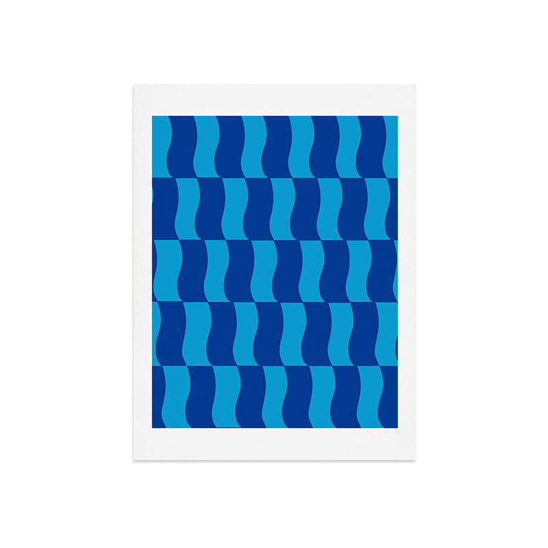 Cobalt Sky Wavy Blocks Art Print Gallery Image 9