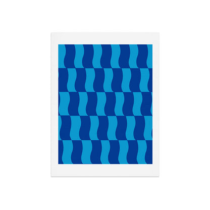 Cobalt Sky Wavy Blocks Art Print Gallery Image 9