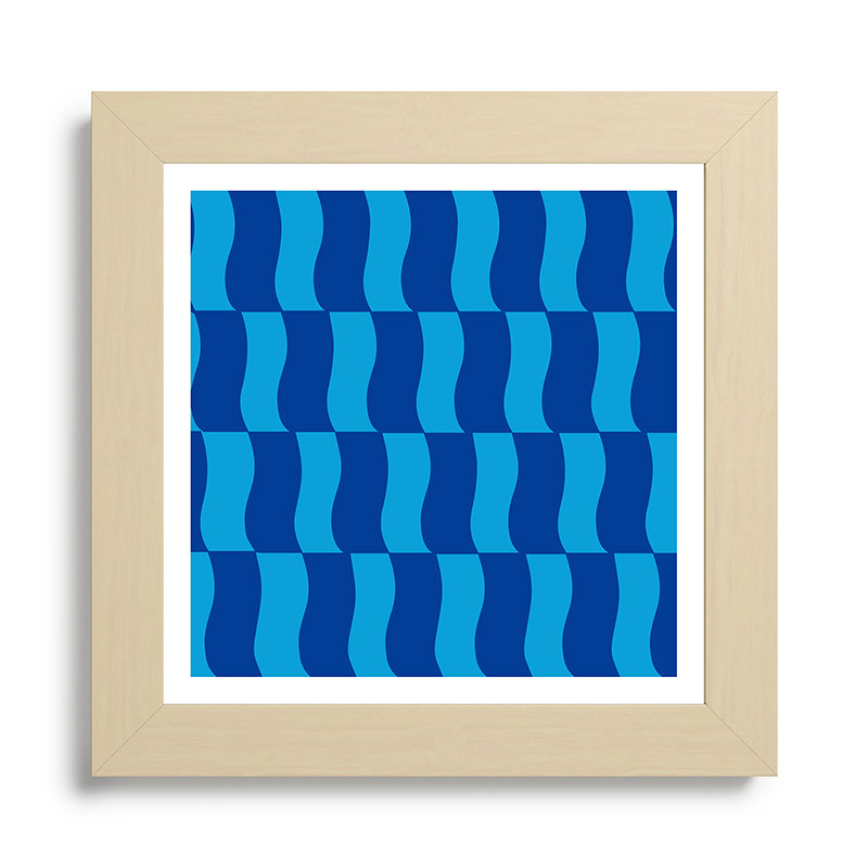 Cobalt Sky Wavy Blocks Framed Art Print Gallery Image 68