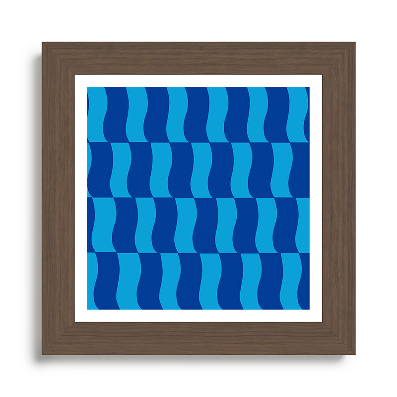 Cobalt Sky Wavy Blocks Framed Art Print Gallery Image 57