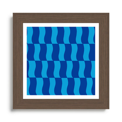 Cobalt Sky Wavy Blocks Framed Art Print Gallery Image 57
